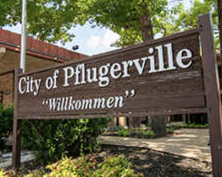 Pflugerville Willkommen sign